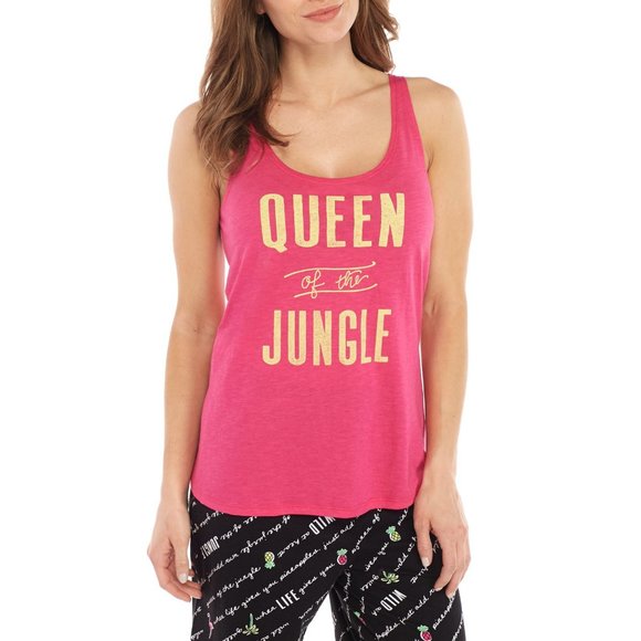NWT Nordstrom Hue Pink Queen Of Jungle Tank Top - Picture 1 of 2